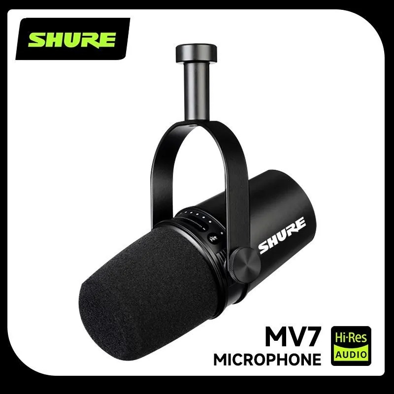 Sound Card Usb - Микрофон Shure MV7 Hybrid USB/XLR, динамический,