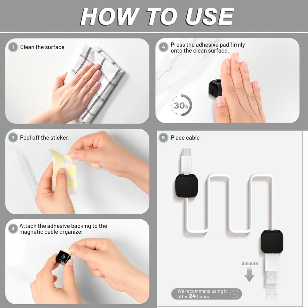 Магнитные зажимы для кабелей:  – обзор и цена Desk Cable Organizer